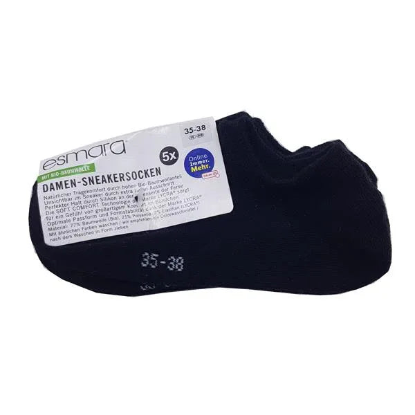 Esmara Women's 5-Pack Ankle Socks - Soft, Comfortable, Everyday Essential B2295 - Gomix Brands Outlet